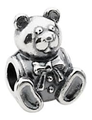 Teddy Bear Charm in Silver for 3mm Charm Bracelets