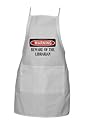 WARNING BEWARE OF THE LIBRARIAN Full Length Apron with Pockets (Various Colors Available)