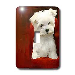 Dogs Maltese - Maltese Puppy - Light Switch Covers - single toggle switch