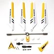Full Set Replacement Parts for Syma S107 RC Helicopter, Main Blades, Main Shaft,Tail Decorations, Tail Props, Balance Bar, Gear Set,Connect Buckle-Yellow Set- by Syma