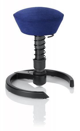 SWOPPER CLASSIC 3D-Aktiv-Bürostuhl Hocker Sitzpolster Normal, Farbe royal-blau, Fussring mit Filzgleiter, Feder SMALL 40 - 80 kg, Basis Anthrazit, Federfarbe schwarz (SWOP06FSML)