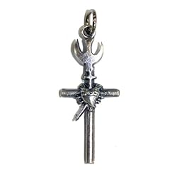 Small Crucifix - Metal Pendant with Heart Centerpiece