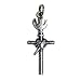 Small Crucifix - Metal Pendant with Heart Centerpiece