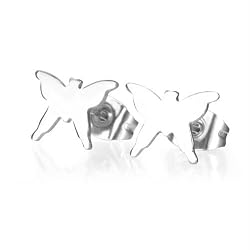 Ziovani Pair Butterfly Stainless Steel Stud Earrings