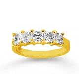 18k Yellow Gold 5 Stone 1 1/2Ct Diamond Anniversary Band