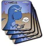T-Rex Mobile Cell Phone and Texting or Trexting - Set Of 8 Ceramic Tile Coasters