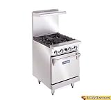 24 Nat Gas Range w/ 24 Fry Top & 20 X 26 Space Saver Oven IR-G24