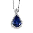 18K White Gold Tanzanite and Diamond Pendant