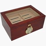 The Milano Glass Top 75-100 Cigar Humidor in Cherry