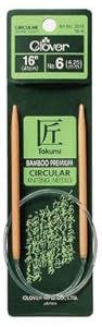 Clover Takumi Bamboo Circular 16-Inch Knitting Needles, Size 9