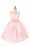 Sleeveless Dress W Rolled Flower Waistband 4 Pink SK 3047