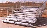 27' Portable Stadium Galvanized 5 Row Bleachers with Guard Rails