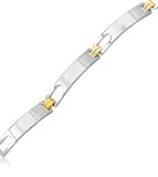Mens Stainless Steel & 14k Gold Bracelet, Stainless Steel