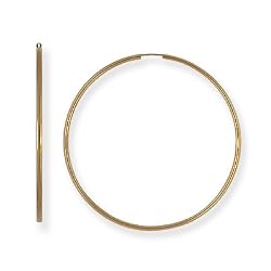 14k Gold Extra Large (XL) Size Endless 2" (50mm) Hoop Earrings, HypoAllergenic