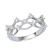 Sterling Silver Rhodium Ring with Clear CZ - Size: 6,7,9