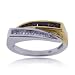 14K White & Yellow Gold Princess Sapphire Diamond Ring