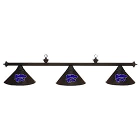 Kansas State K-State Wildcats 3pc BLACK METAL SHADE POOL TABLE LIGHT LAMP