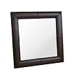 Contemporary Espresso Brown Leather Fram Square Wall Mirror By Wholesale Interiors