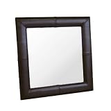 Abella Leather Frame Mirror - Dark Brown