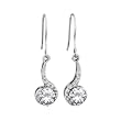 Rhodium Plated Sterling Silver White Topaz and Diamond Accent Earrings