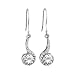 Rhodium Plated Sterling Silver White Topaz and Diamond Accent Earrings