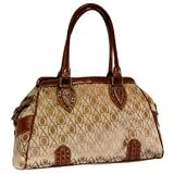 Women's Monica Camel Jacquard Satchel: Camel Satchel