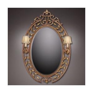 Fine Art Lamps 226155 European Crossroads 2 Light Mirror in Antiqued Gold Leaf by 