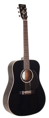 Recording King Classic Series I Dreadnought Acoustic Guitar, Mahogany Back & Sides, Black Finish