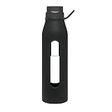 Takeya Classic Glass Water Bottle with Silicone Sleeve, Black, 22-Ounce ~ Takeya