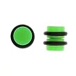 No Piercing Required - High Quality Green Acrylic Fake Plugs - Imitation 2G with Rubber Bands "O" Rings- Very Strong Magnets - Sold as a Pair