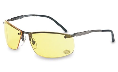 Harley-Davidson HD703 Safety Glasses with Gunmetal Frame and Amber Tint Hardcoat Lens On Sale