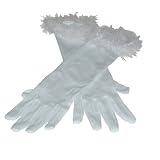 WHITE One Size - Child White Marabou Gloves