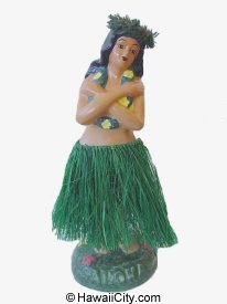 Vintage Hawaiian Hula Dancer Porcelain Dashboard Doll