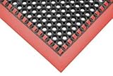7/8 Thick Hi-Visibility Safety Mat With Borders On 3 Sides - 26x40 Red