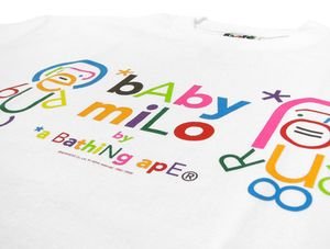 Size【L】A BATHING APE(エイプ) MILO(マイロ) マルチロゴマイロ＆リサT 白【白】【新品】