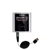 Cheap Philips Mp3 Player:Retractable USB Cable for the Philips RaGa 2GB MP3 Player with Power Hot Sync and Charge capabilities - uses Gomadic TipExchange Technology On Sale