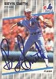 Bryn Smith, Montreal Expos, 1989 Fleer Autographed Card