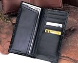 Budd Leather European Crocodile Bidente Slim Secretary