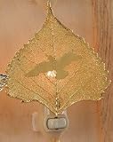 Wild Bird Silhouette 24K Gold Cottonwood Leaf Night Light