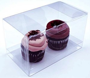 Crystal Clear Cupcake Box Set - Clear - Standard - Holds 2