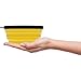 2 Pack Collapsible Travel Dog & Cat Bowl [FREE Carabiner] BPA Free - Pet Bowl for Large Small Dogs Cats & Puppy - Best Foldable Expandable Cup Dish Feeding Feeder Food Water Camping [Yellow & Red]