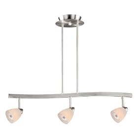 Spot Light Pendant - 3 Light Spot Pendant Lighting Fixture - Brushed Nickel - White Umbra... by Vaxcel Lighting