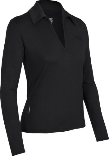 Icebreaker Damen Polo Shirt SF200 Long Sleeve Airport, black, XL, IBC219001XL Preisvergleich