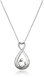 Sterling Silver Open Teardrop A Mother's Love Pendant Necklace, 18"