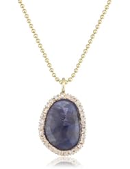 Jill Alberts Sapphire and Diamond Yellow Gold Pendant Necklace