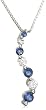 10k White Gold Sapphire and Diamond Journey Curve Pendant (1/10 cttw, J-K Color, I2-I3 Clarity)