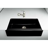 KOHLER K-6546-4U-7 Dickinson Apron-Front, Undercounter Kitchen Sink, Black Black