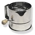 Large Stainless Steel Flour Sifter with Crank 8 Cup