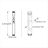 Adjustable Extensions for Peerless Ceiling Mounts Length Range: 6'-8', Color: White