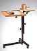 Adjustable Mobile Oak Laptop Computer Caddy Cart Stand